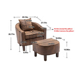 Mid Century Accent Chair with Ottoman