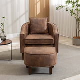 Mid Century Accent Chair with Ottoman