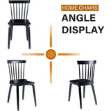 Mid-Century Country Style Wood Dining Chairs Farmhouse Design with Spindle Back (Set of 2)