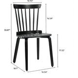 Mid-Century Country Style Wood Dining Chairs Farmhouse Design with Spindle Back (Set of 2)