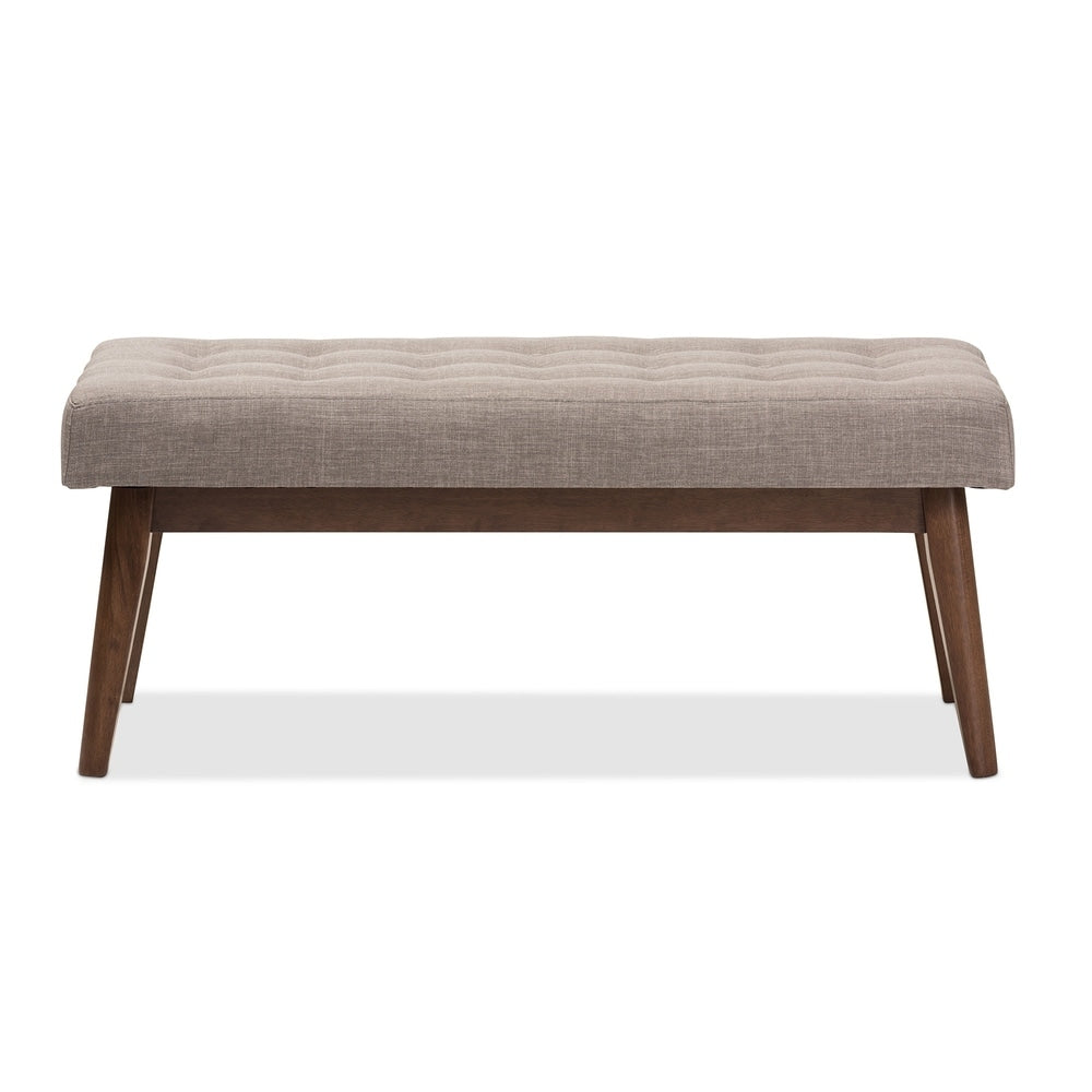 Mid-Century Fabric Button-Tufted Bench by Baxton Studio
