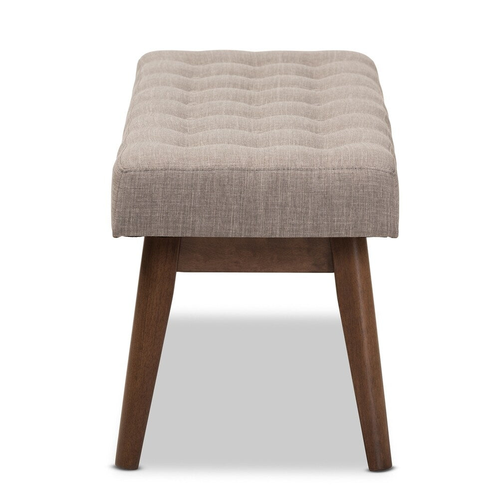 Mid-Century Fabric Button-Tufted Bench by Baxton Studio