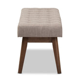 Mid-Century Fabric Button-Tufted Bench by Baxton Studio