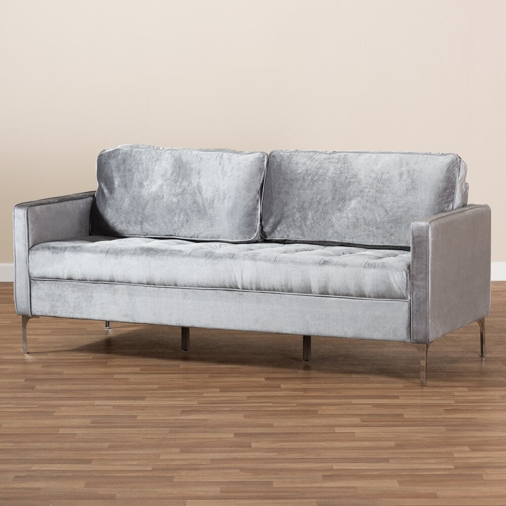 Mid-Century Grey Fabric Sofa by Baxton Studio