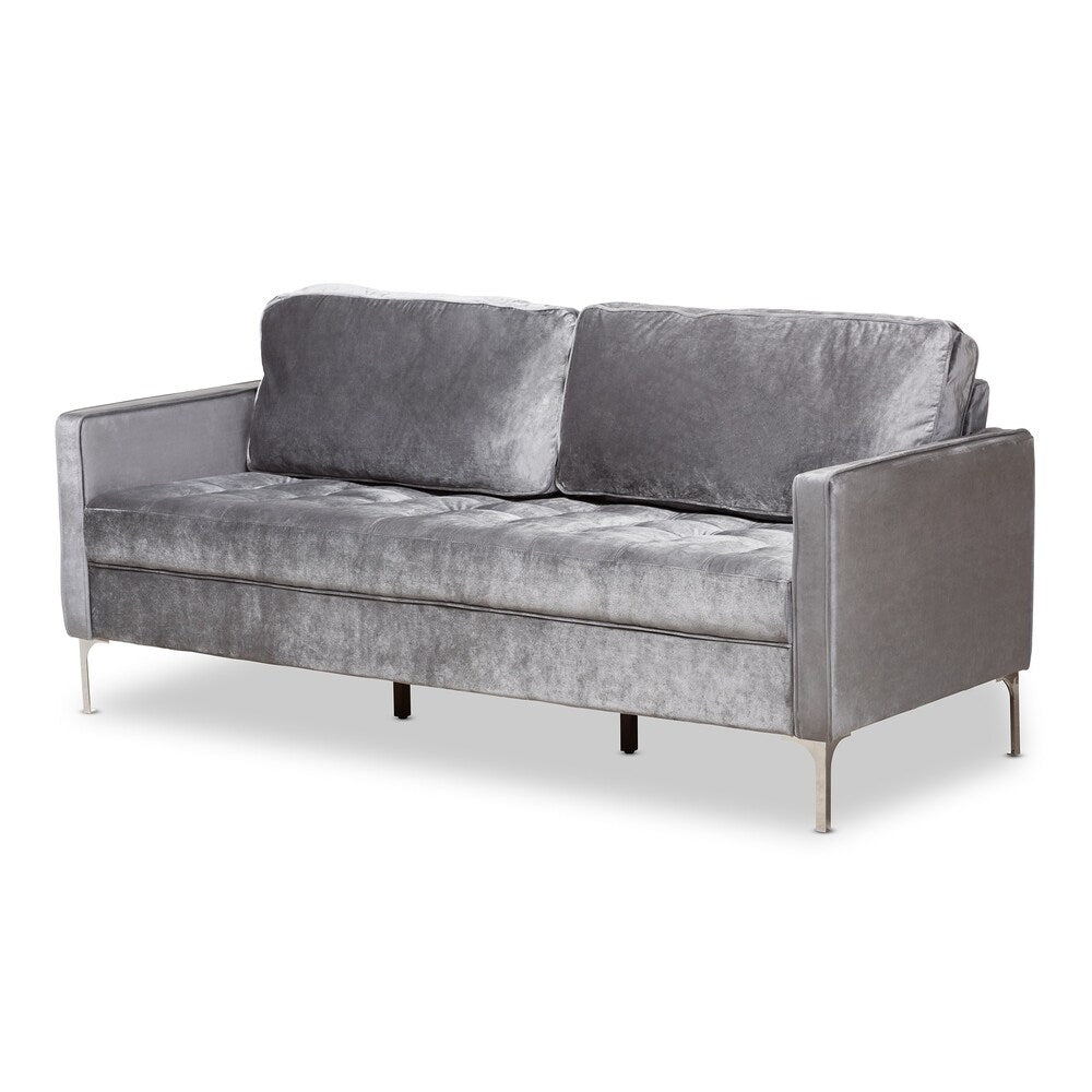 Mid-Century Grey Fabric Sofa by Baxton Studio