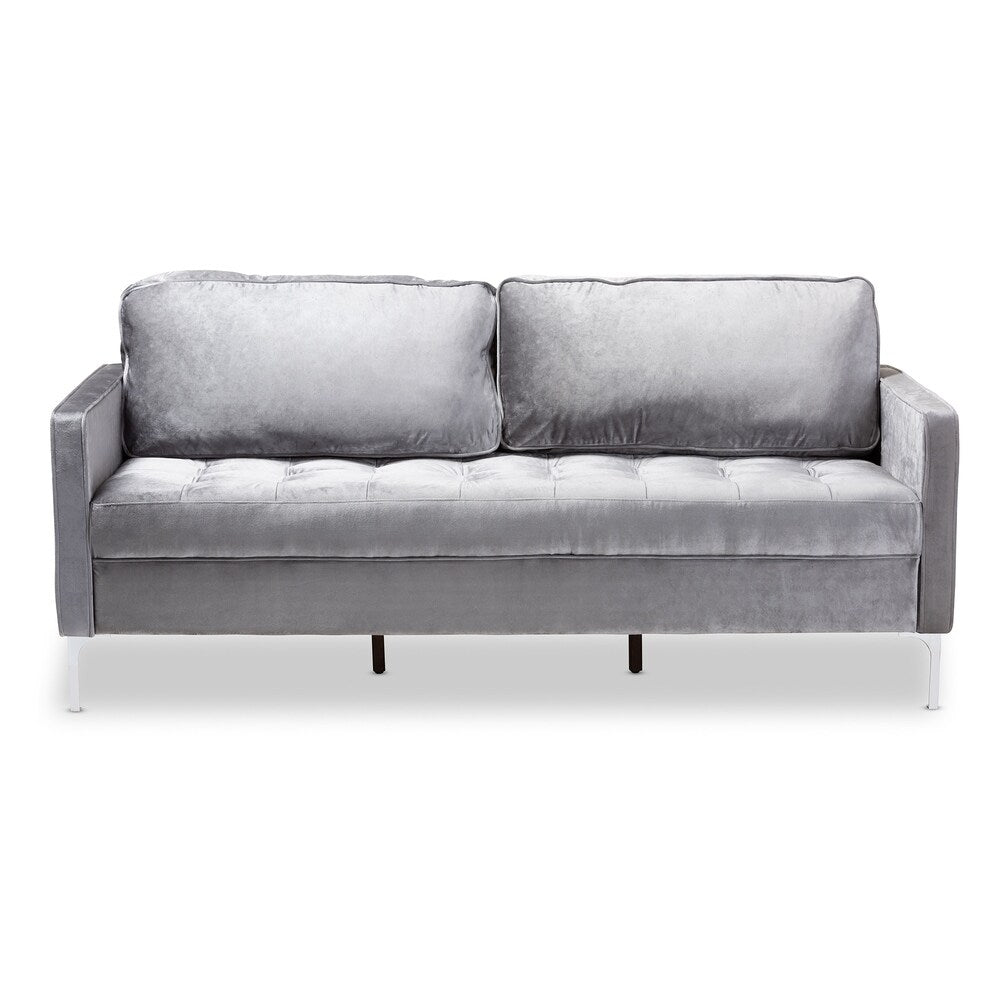 Mid-Century Grey Fabric Sofa by Baxton Studio