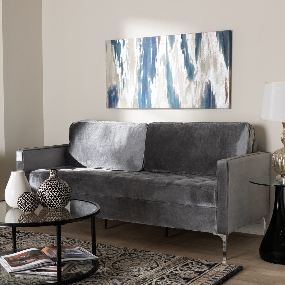 Mid-Century Grey Fabric Sofa by Baxton Studio