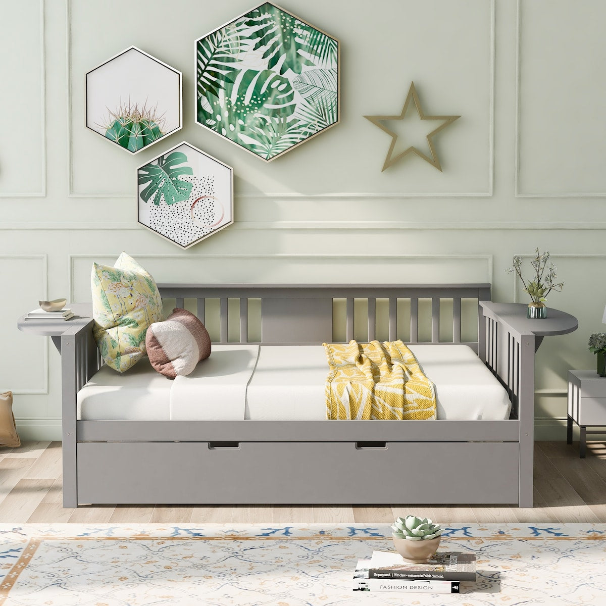 Mid-Century Inspired Full size Daybed with Trundle Bed, Sofa Bed
