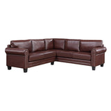 Mid-Century L-shape Sectional Sofa with Rivet Ornament