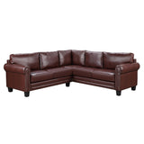 Mid-Century L-shape Sectional Sofa with Rivet Ornament