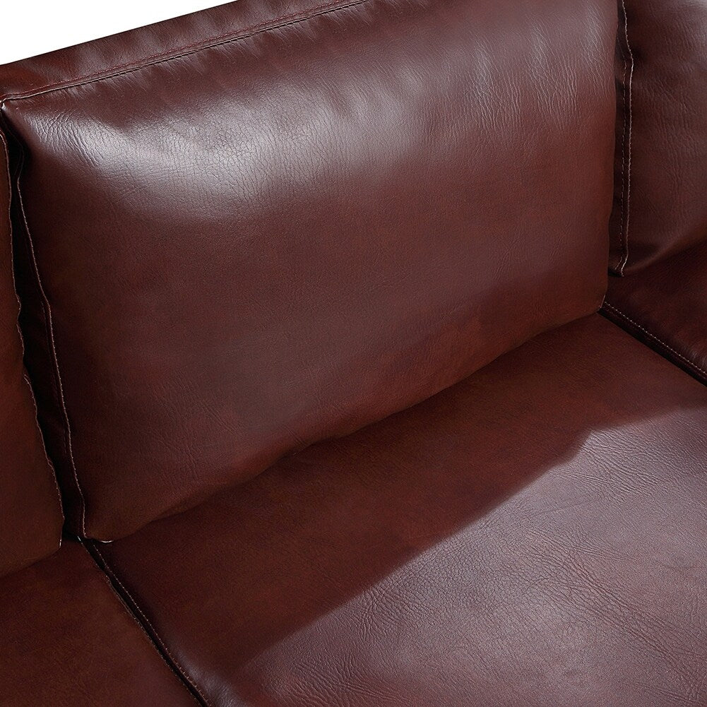Mid-Century L-shape Sectional Sofa with Rivet Ornament
