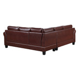 Mid-Century L-shape Sectional Sofa with Rivet Ornament