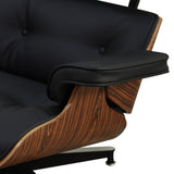 Mid Century Lounge Chair with Ottoman,Modern Arm Chair Classic Design,Plywood Wood with Top Grain Leather Recliner Chair