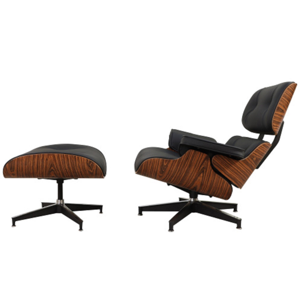 Mid Century Lounge Chair with Ottoman,Modern Arm Chair Classic Design,Plywood Wood with Top Grain Leather Recliner Chair