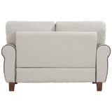 Mid-Century Loveseat Classic Upholstered Couch with Rolled Arm for Home or Office (loveseat)