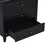 Mid-Century Modern 3-Drawer Dresser Nightstand Storage Wood Cabinet,Multi-scene Use