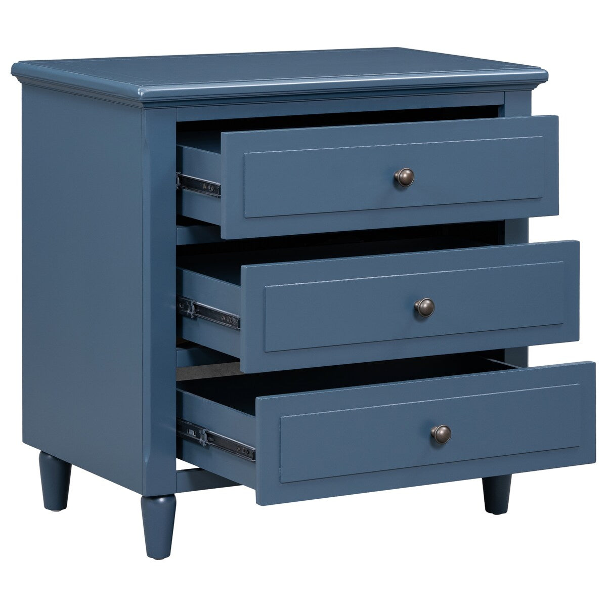 Mid-Century Modern 3-Drawer Dresser Nightstand Storage Wood Cabinet,Multi-scene Use