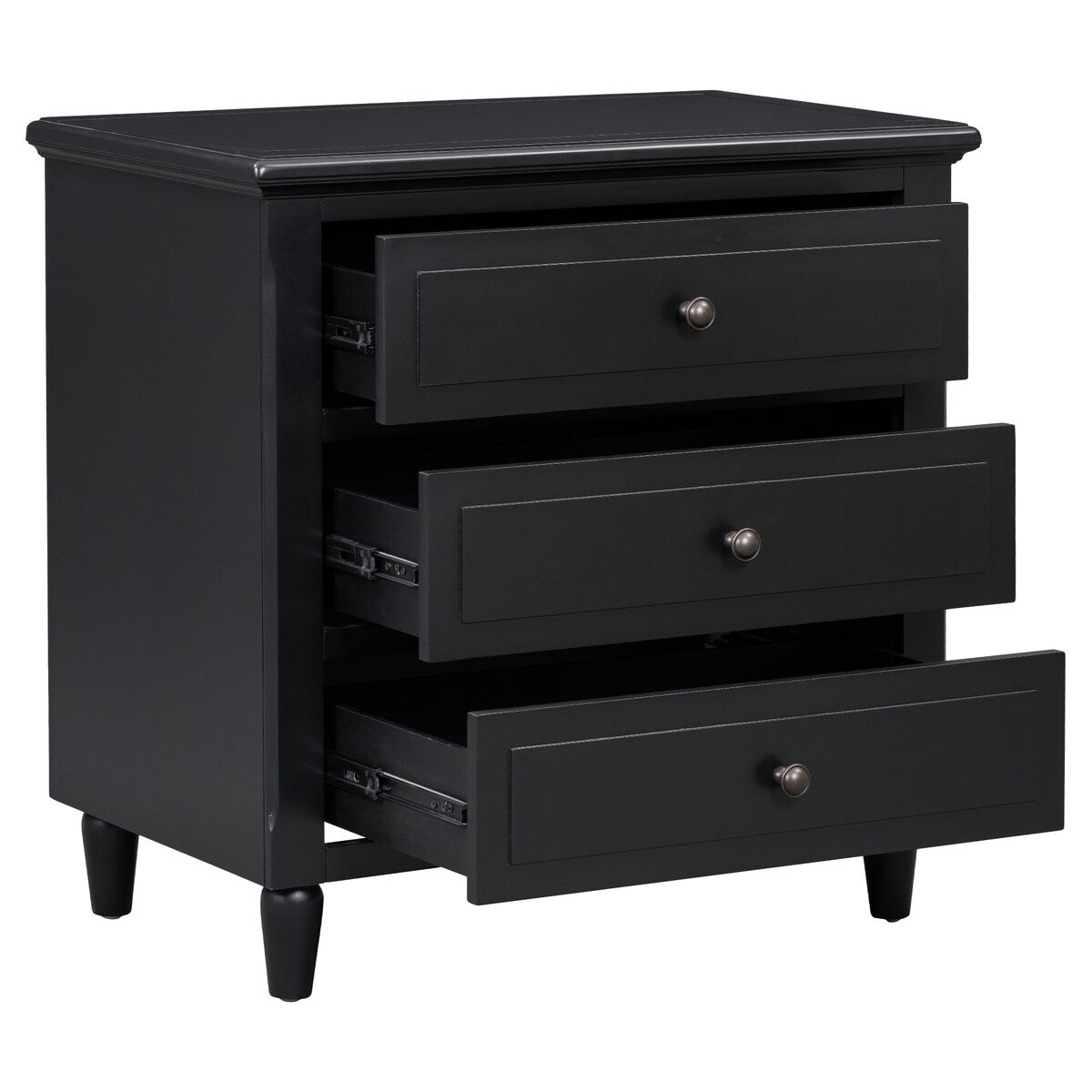 Mid-Century Modern 3-Drawer Dresser Nightstand Storage Wood Cabinet,Multi-scene Use