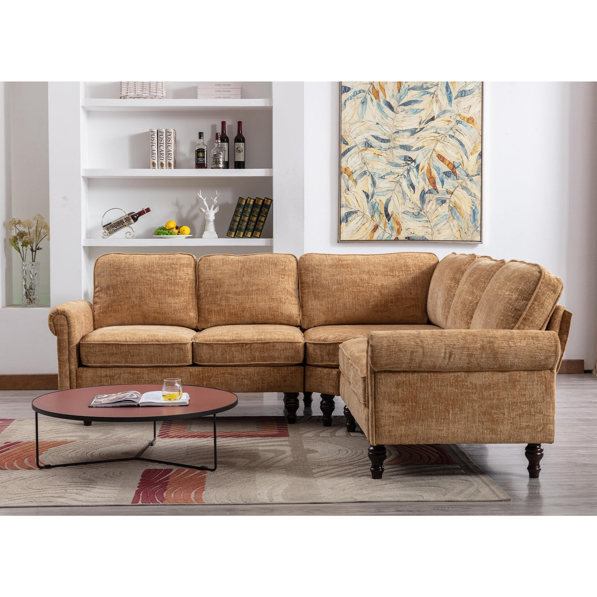 Mid-Century Modern 3-piece Modular L-Shape Sectional Sofa