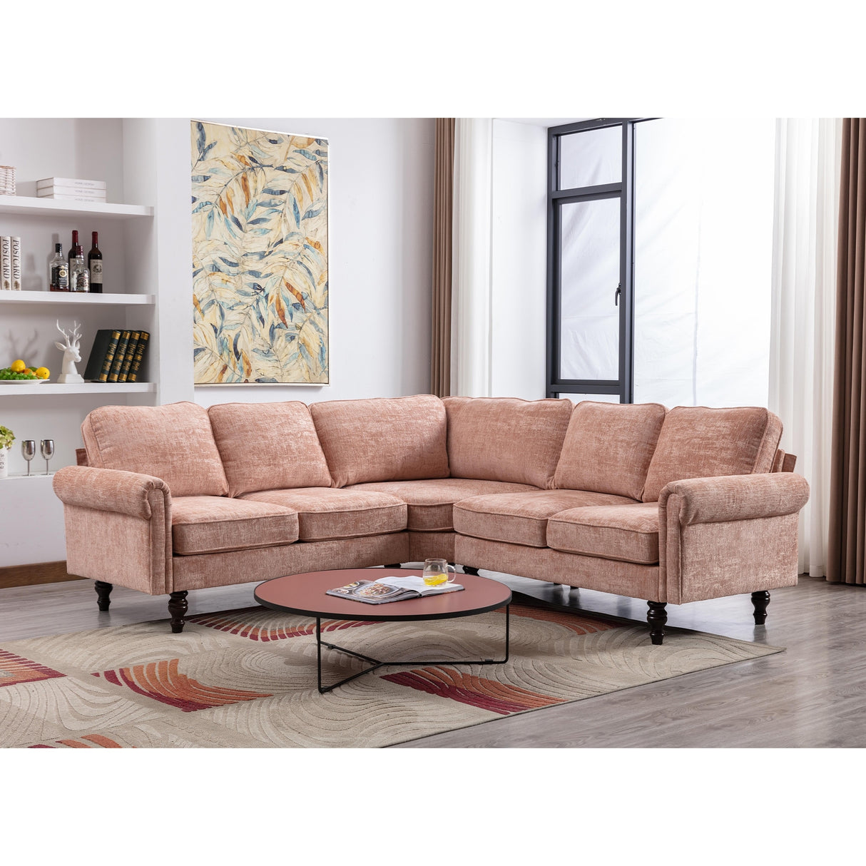 Mid-Century Modern 3-piece Modular L-Shape Sectional Sofa