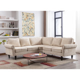 Mid-Century Modern 3-piece Modular L-Shape Sectional Sofa