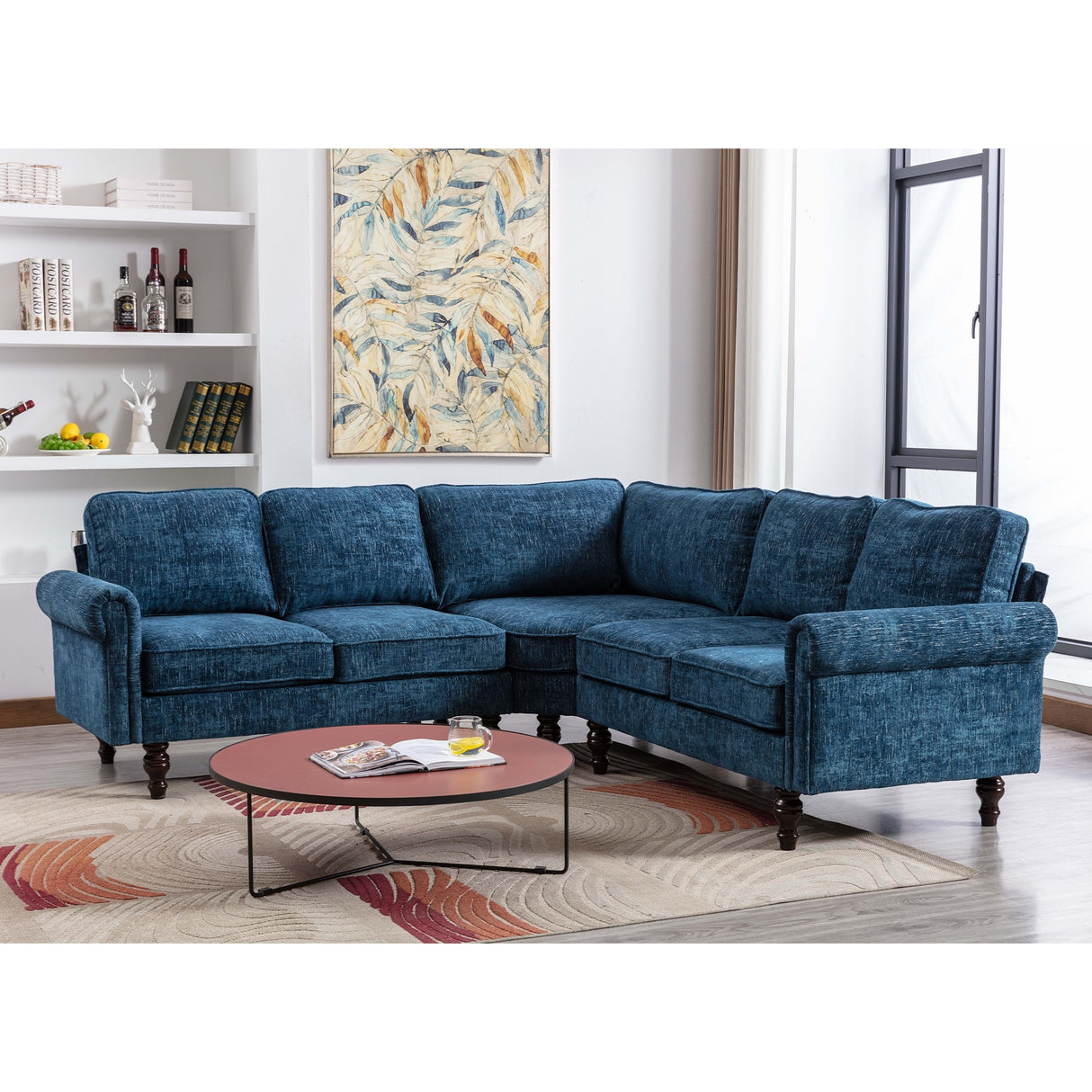 Mid-Century Modern 3-piece Modular L-Shape Sectional Sofa