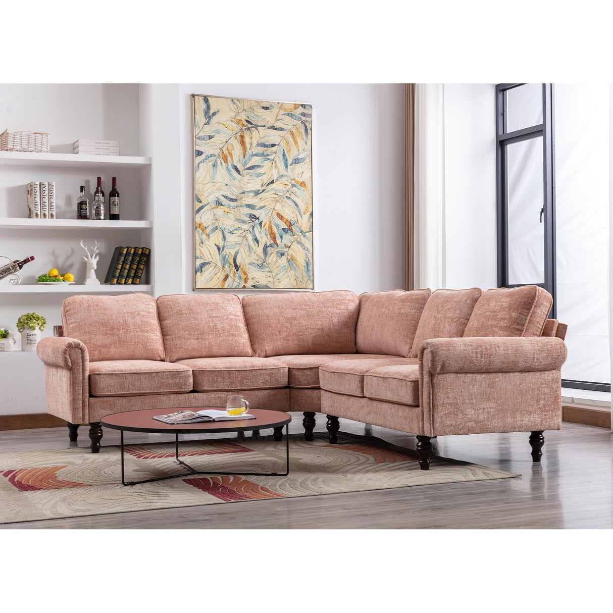 Mid-Century Modern 3-piece Modular L-Shape Sectional Sofa