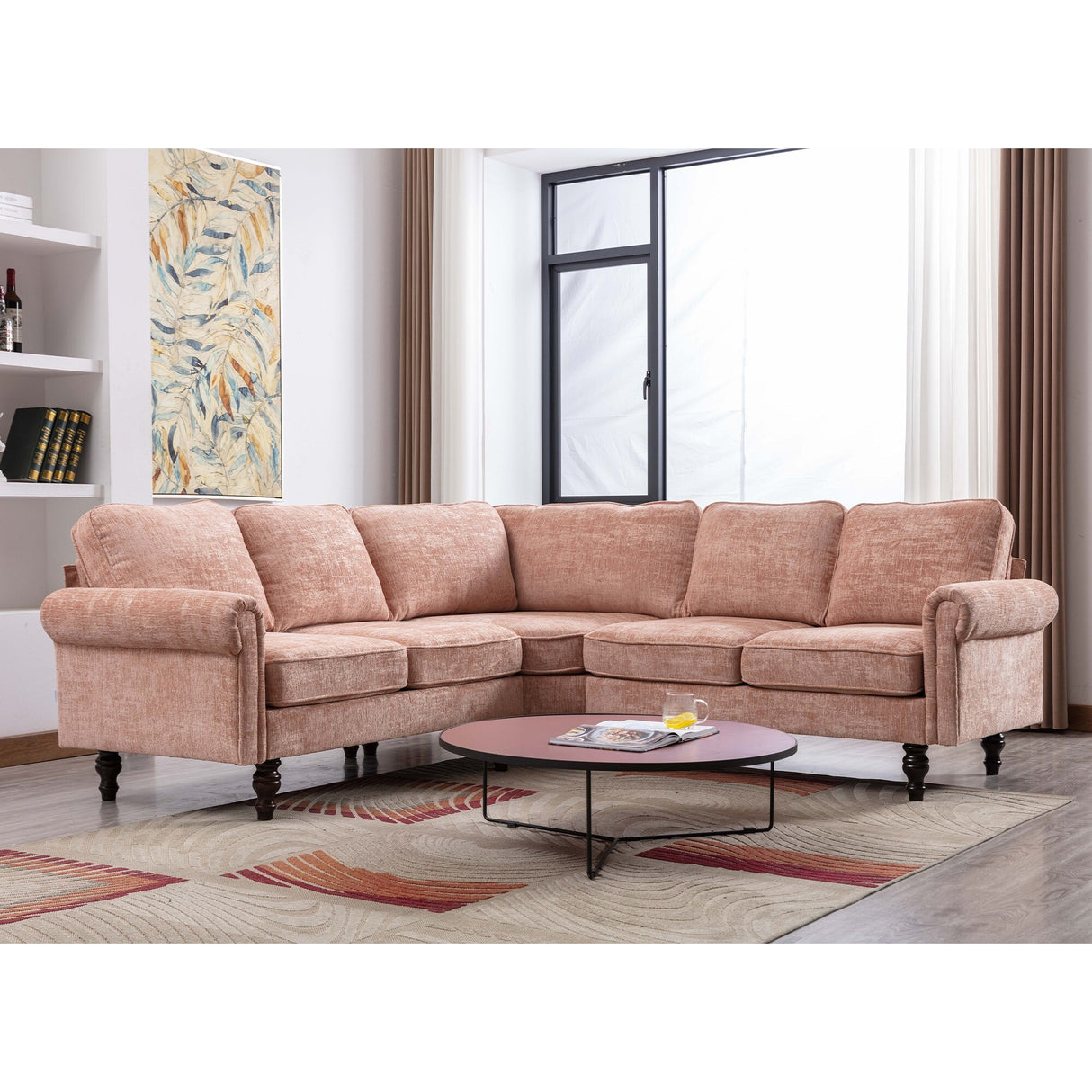 Mid-Century Modern 3-piece Modular L-Shape Sectional Sofa