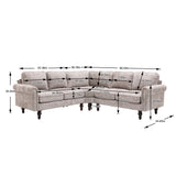 Mid-Century Modern 3-piece Modular L-Shape Sectional Sofa