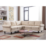 Mid-Century Modern 3-piece Modular L-Shape Sectional Sofa