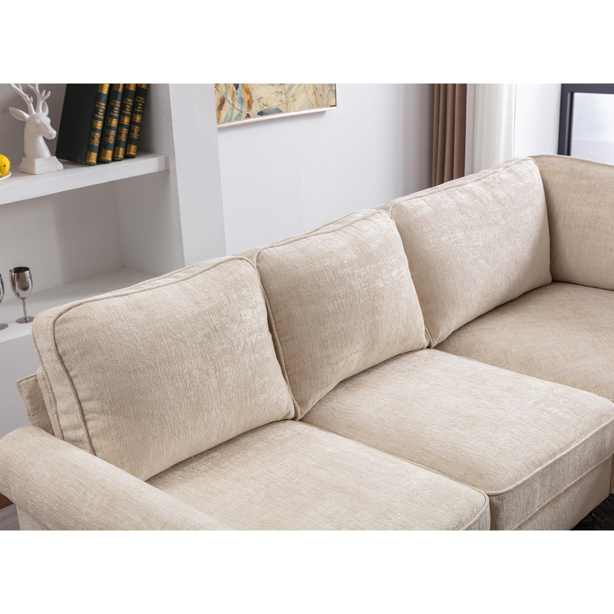 Mid-Century Modern 3-piece Modular L-Shape Sectional Sofa