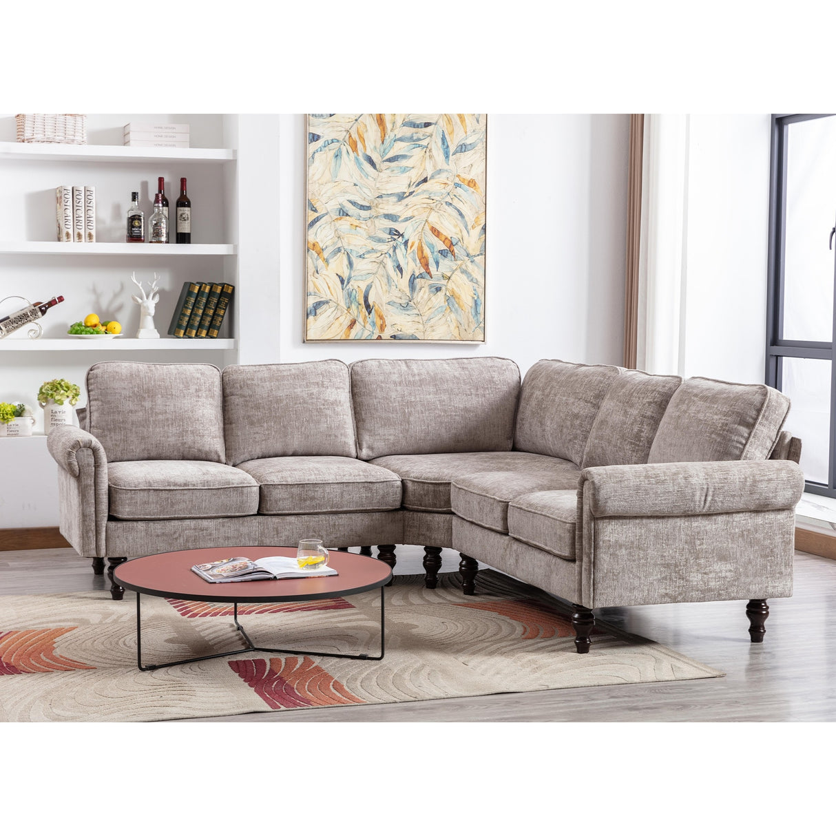 Mid-Century Modern 3-piece Modular L-Shape Sectional Sofa