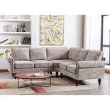 Mid-Century Modern 3-piece Modular L-Shape Sectional Sofa