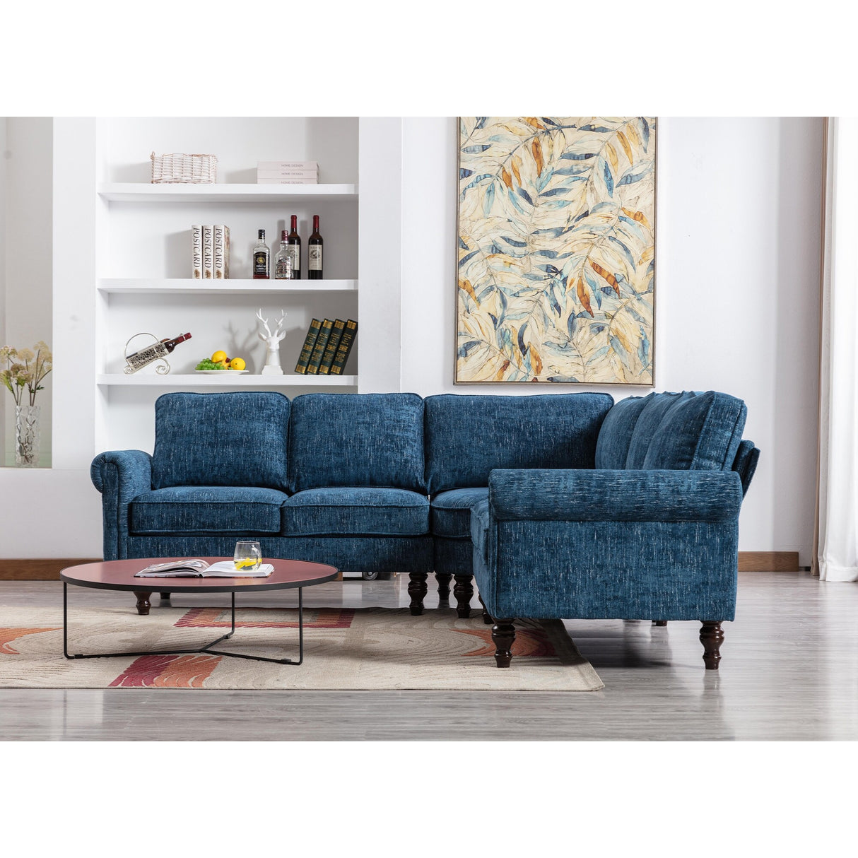 Mid-Century Modern 3-piece Modular L-Shape Sectional Sofa