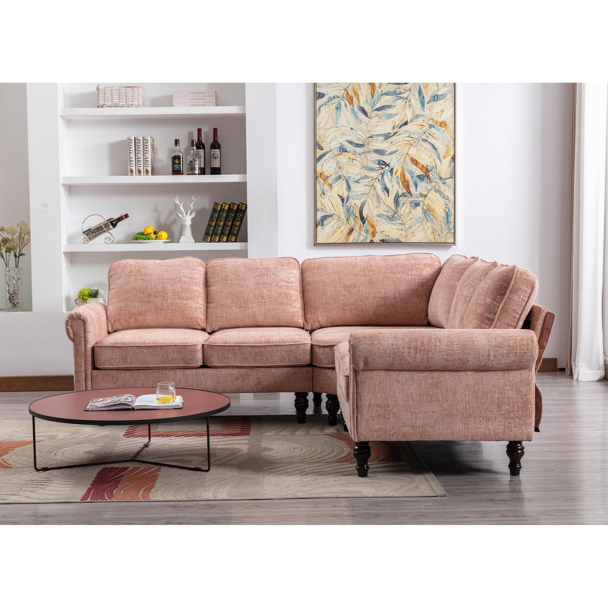 Mid-Century Modern 3-piece Modular L-Shape Sectional Sofa