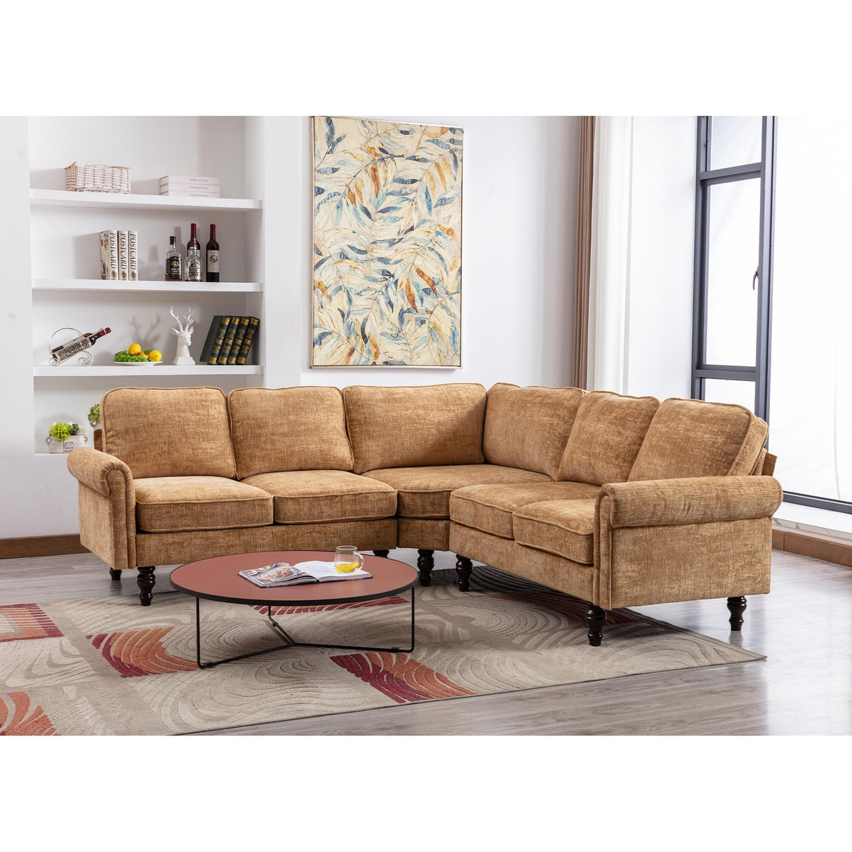 Mid-Century Modern 3-piece Modular L-Shape Sectional Sofa