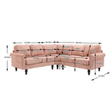 Mid-Century Modern 3-piece Modular L-Shape Sectional Sofa