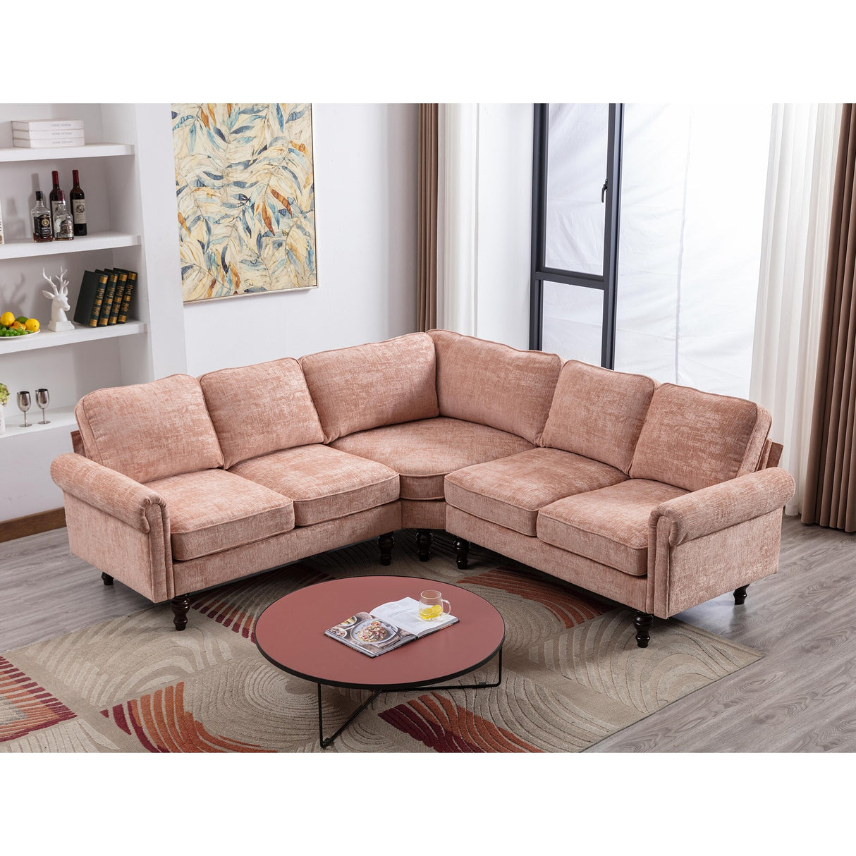 Mid-Century Modern 3-piece Modular L-Shape Sectional Sofa
