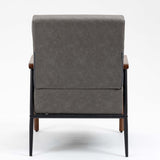 Mid-Century Modern Accent Chair with Solid Wood Armrest