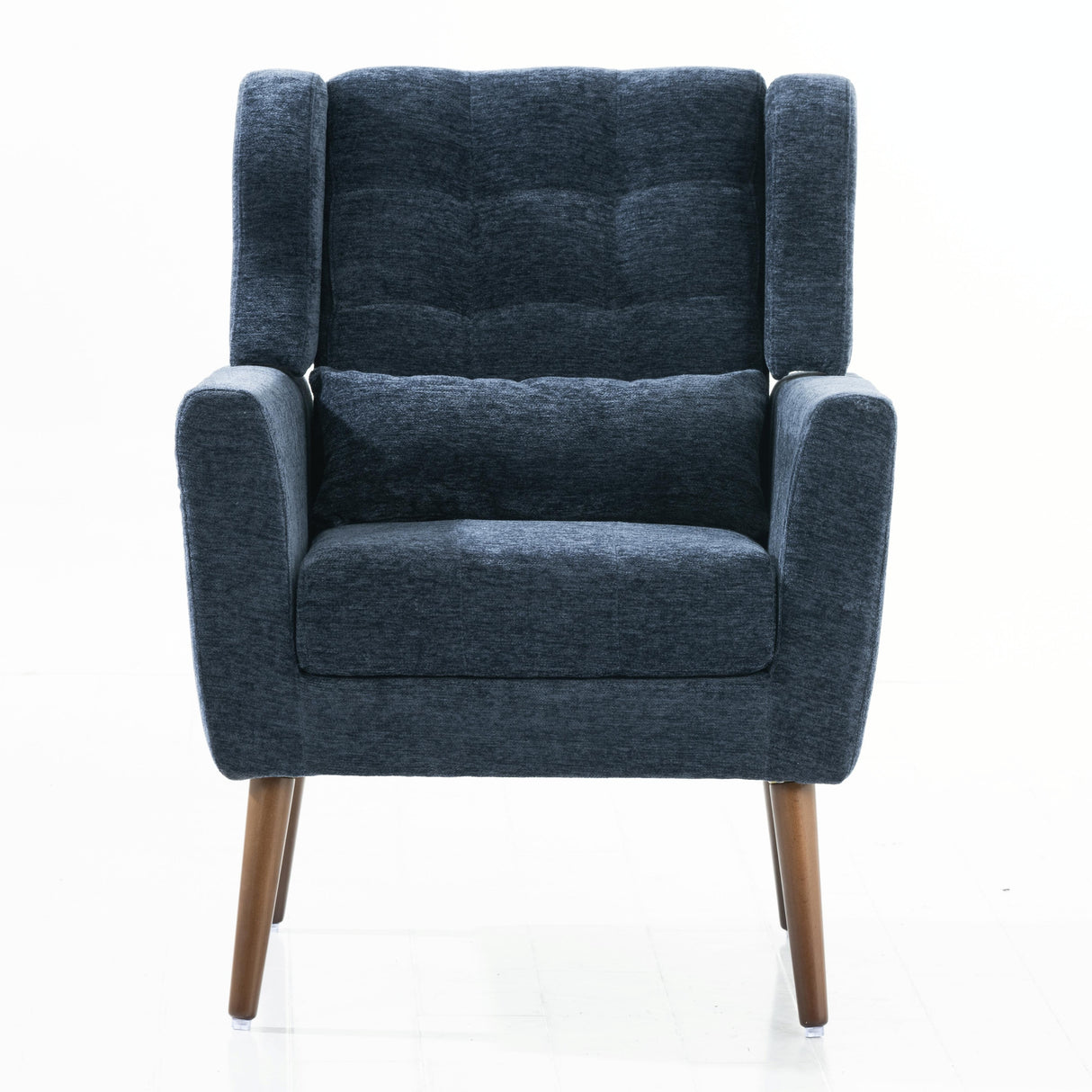 Mid Century Modern Accent Chair: Upholstered Foam-Filled Comfy Reading Chair with Chenille Fabric for Living Room, Bedroom