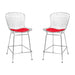 Mid Century Modern Chrome Wire Counter Stool (Set of 2) - N/A
