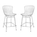 Mid Century Modern Chrome Wire Counter Stool (Set of 2) - N/A