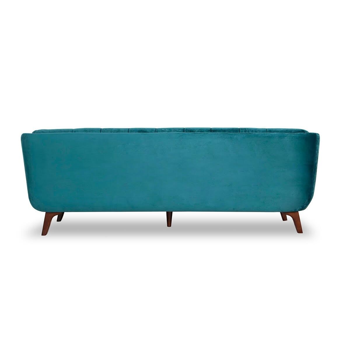 Mid Century Modern Keldon Teal Sofa 86" - 30" x 85" x 34"