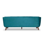 Mid Century Modern Keldon Teal Sofa 86" - 30" x 85" x 34"