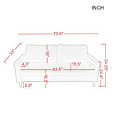 Mid-Century Modern Loveseat Pillow Back Fabric Upholstered Sofas
