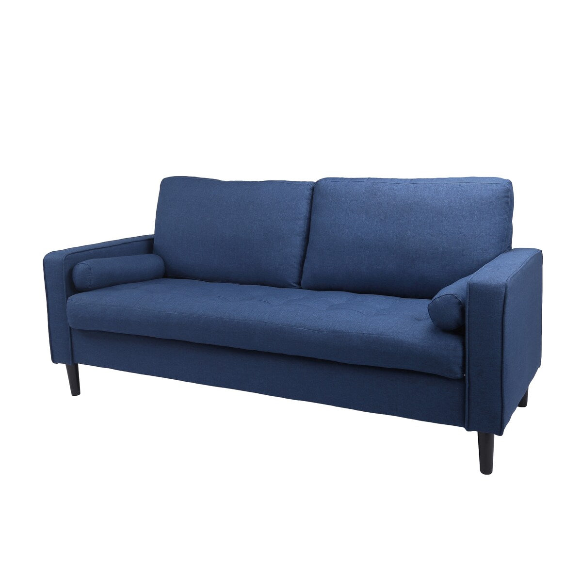 Mid-Century Modern Loveseat Pillow Back Fabric Upholstered Sofas
