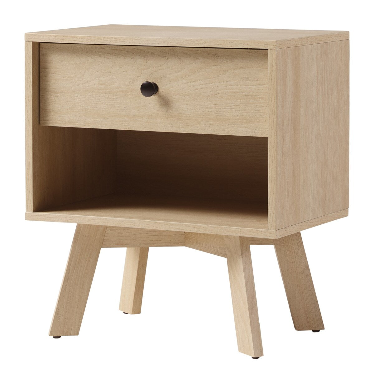 Mid-Century Modern Minimalist 1-Drawer Nightstand