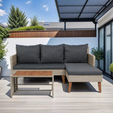 Mid-Century Modern Outdoor Patio Sectional Sofa Set Outdoor Furniture Set