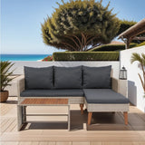 Mid-Century Modern Outdoor Patio Sectional Sofa Set Outdoor Furniture Set