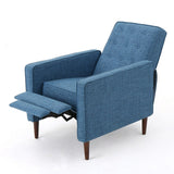 Mid-Century Modern Polyester Button Tufted Fabric Recliner Blue - 27" x 25"